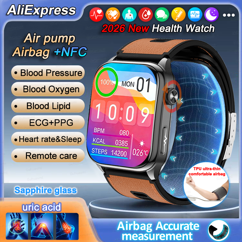 Smart Home Os - Sapphire Smartwatch AMOLED Screen Health ECG