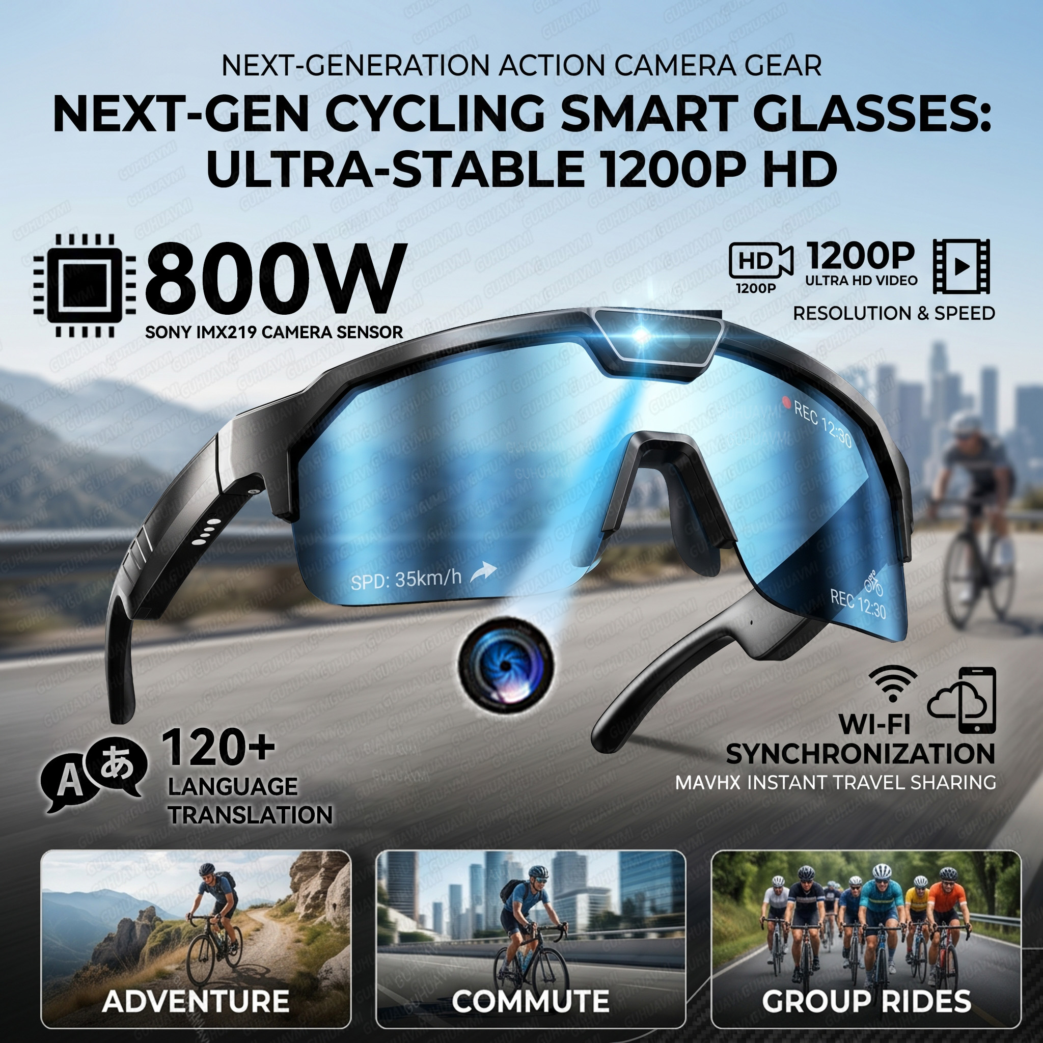 Smart Home Speaker - Smart Glasses with 4K HD Anti-Shake