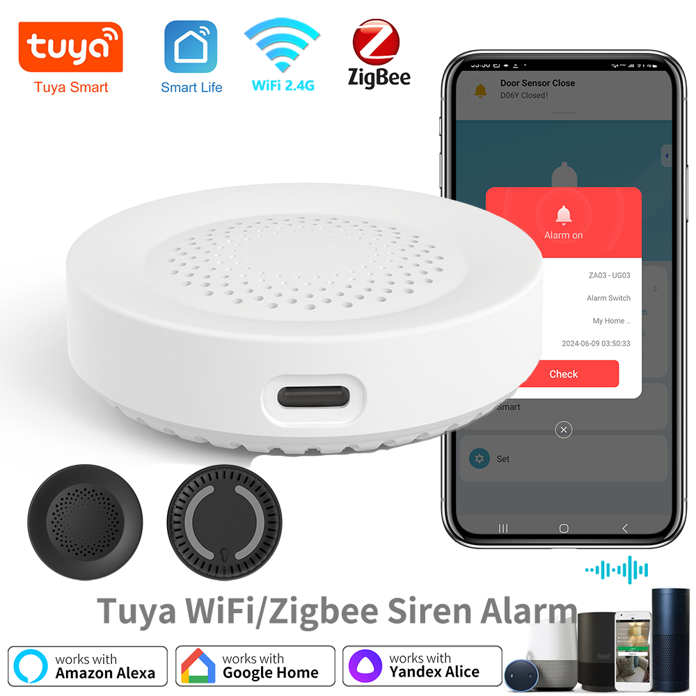 Smart Home Speaker - Tuya Zigbee WiFi Siren Alarm For