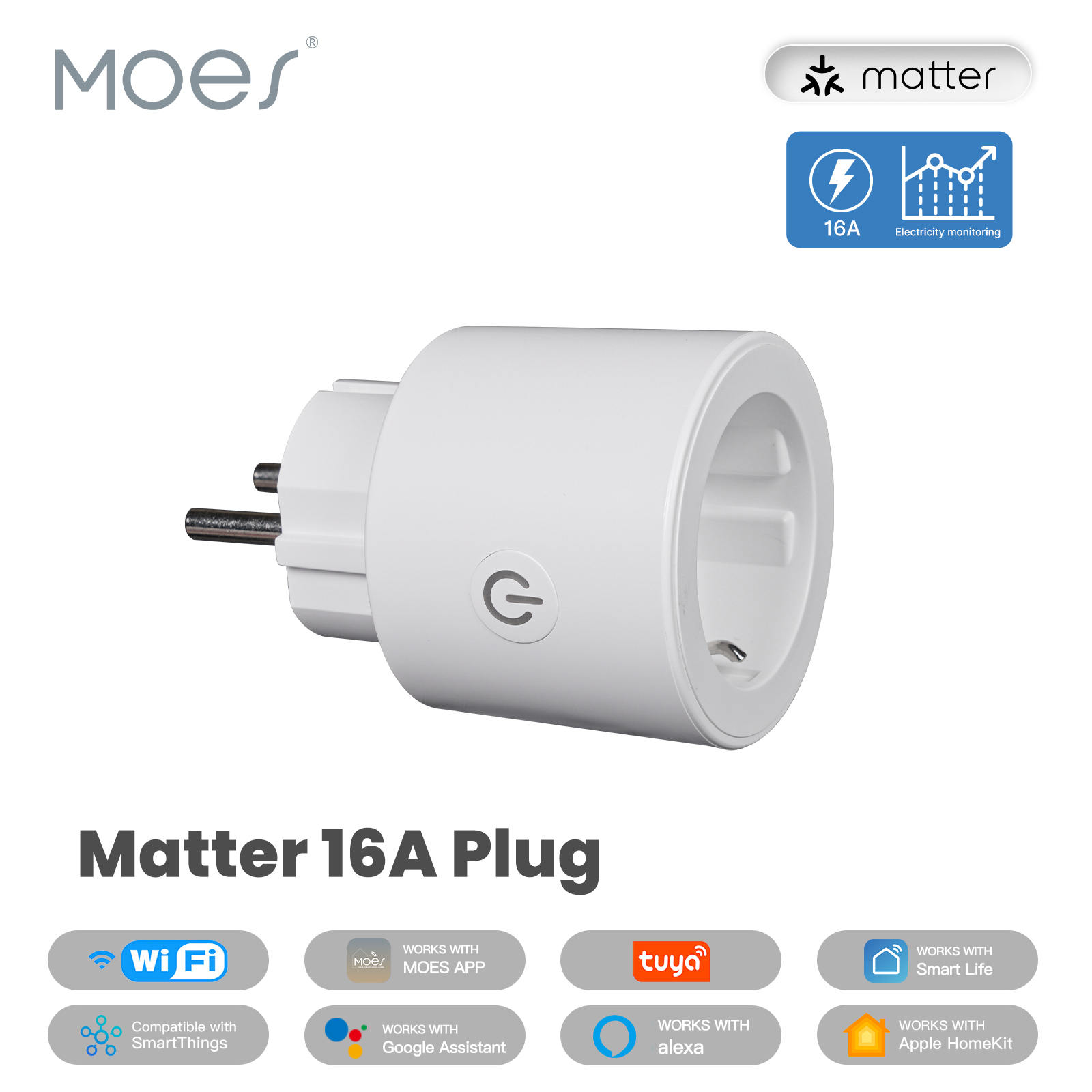 MOES Smart EU/US/UK Plug Matte – Smart Home Apple recenzja i cena