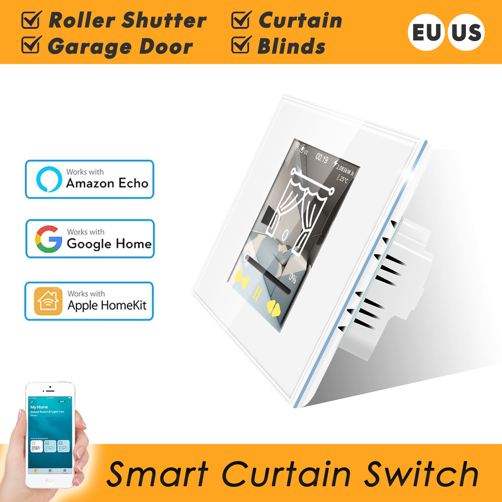 LCD WiFi Smart Curtain Switch  – Smart Home Apple recenzja i cena