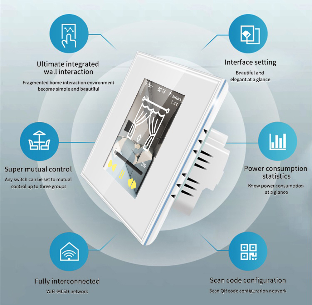 LCD WiFi Smart Curtain Switch  – Smart Home Apple recenzja i cena