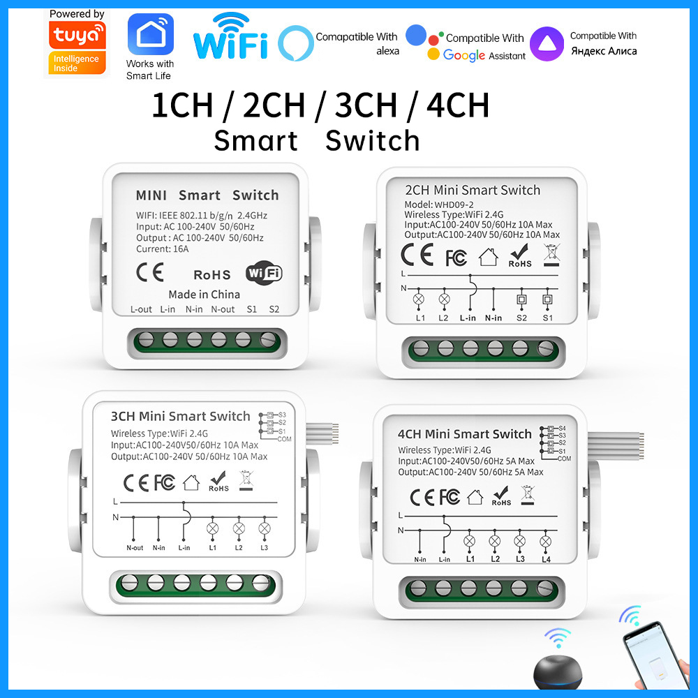 Tuya WiFi Smart Switch 1/2/3/4 – Smart Home Google recenzja i cena