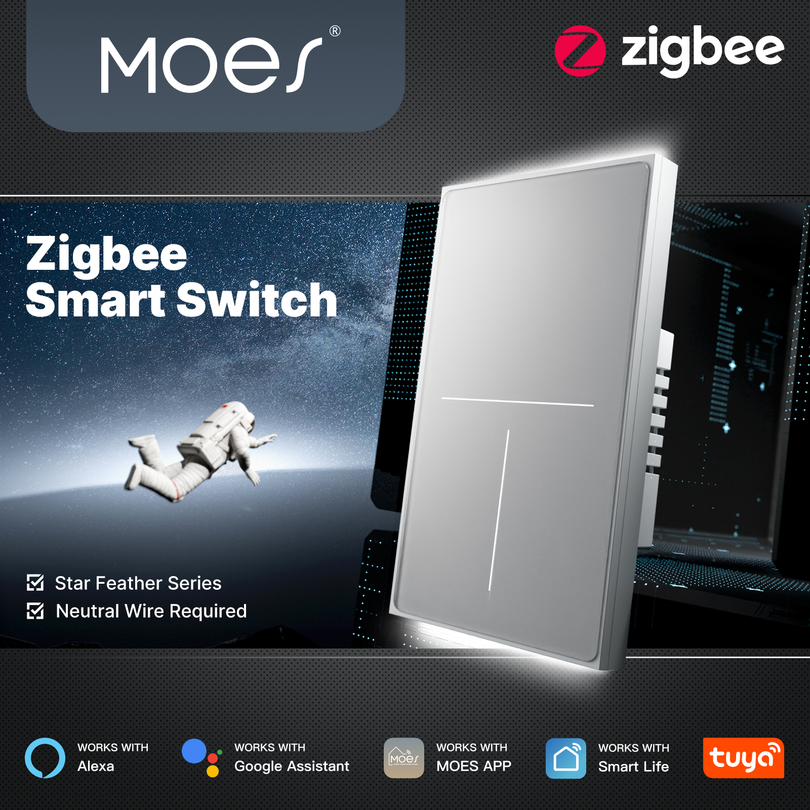 MOES Tuya ZigBee Star Feather  – Smart Home Remote Control recenzja i cena