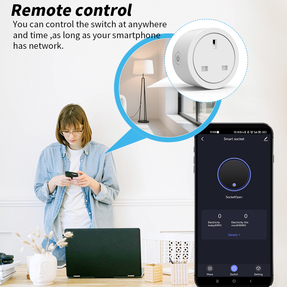 WiFi Smart Socket 16A UK plug  – Smart Home Energy App recenzja i cena