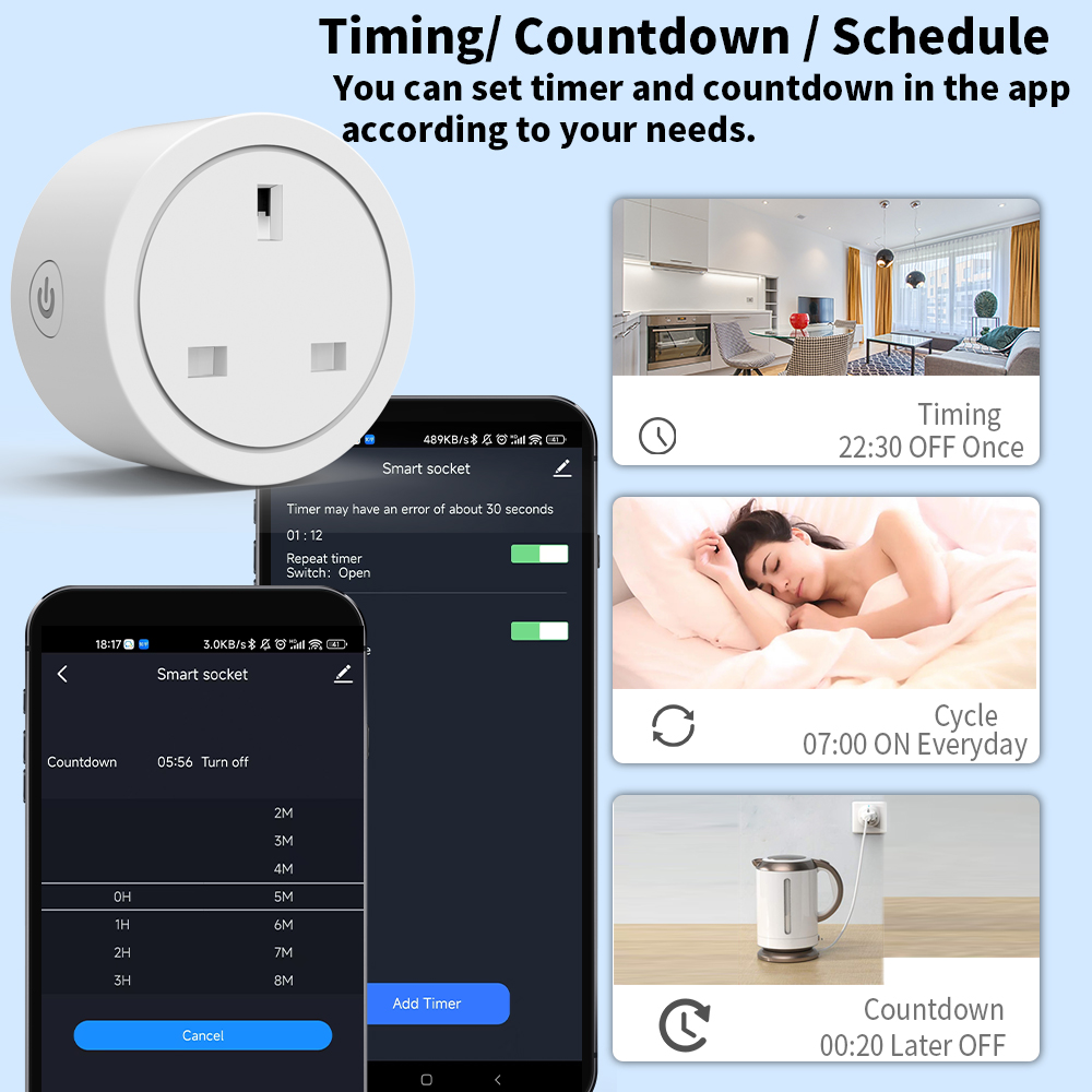 WiFi Smart Socket 16A UK plug  – Smart Home Energy App recenzja i cena