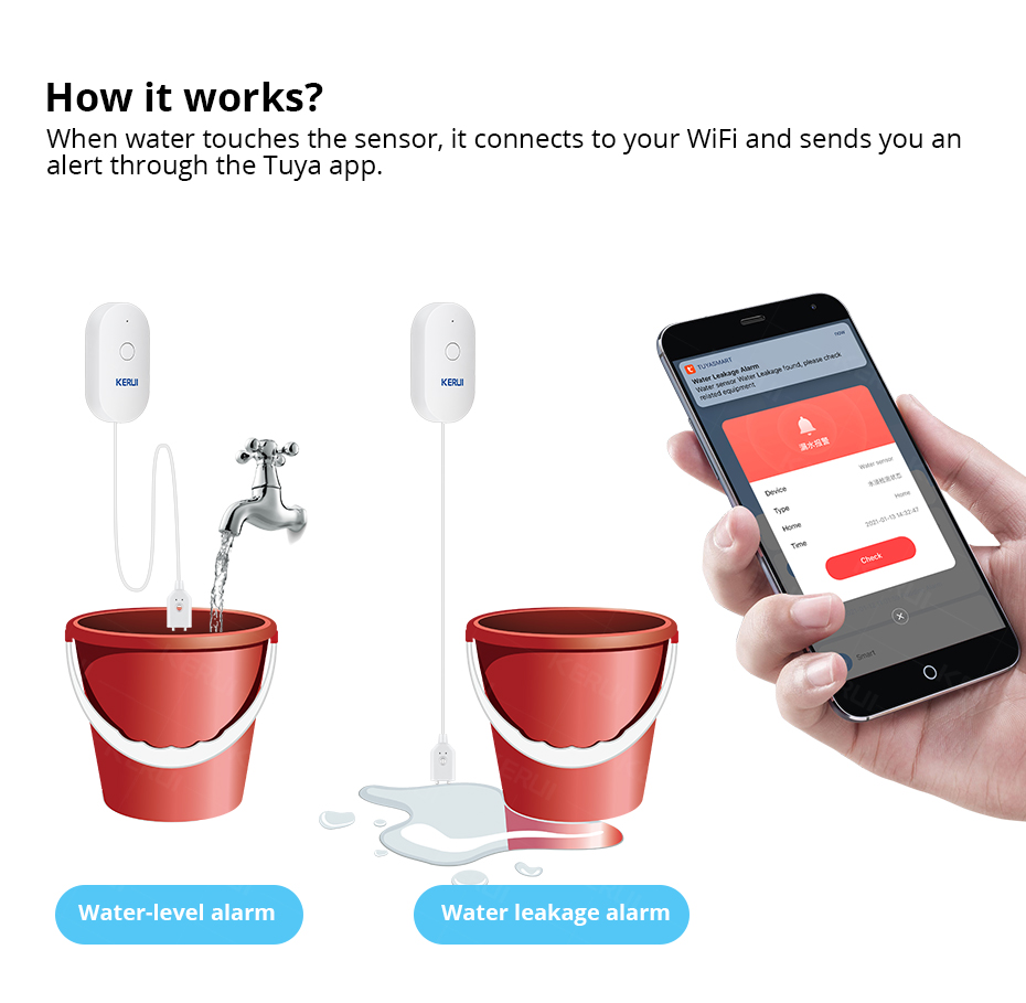KERUI Smart  WiFi Water Sensor – Smart Home Iot recenzja i cena