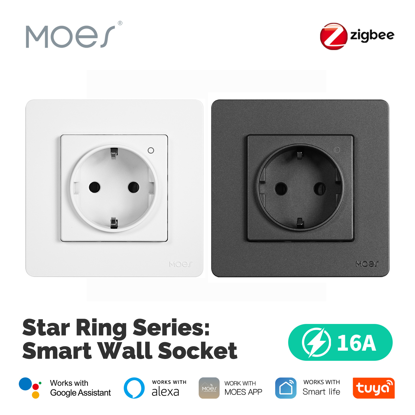 MOES Tuya ZigBee Wall Socket E – Smart Home Energy App recenzja i cena
