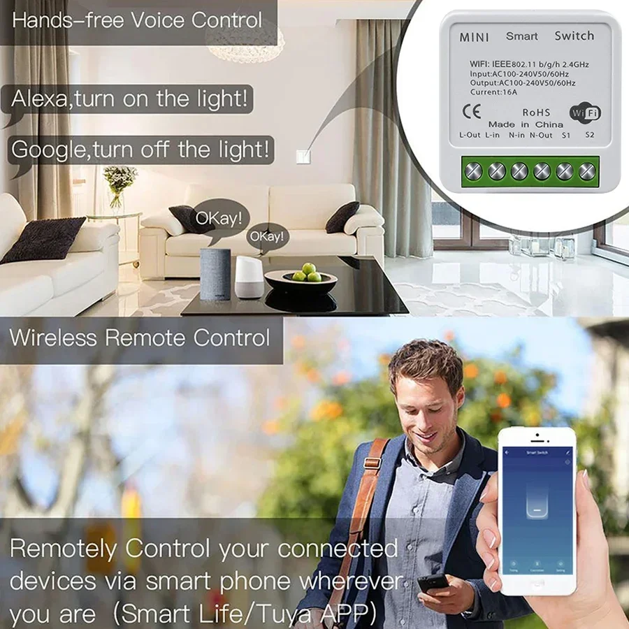 16A 20A Tuya Smart WiFi Switch – Smart Home Google recenzja i cena